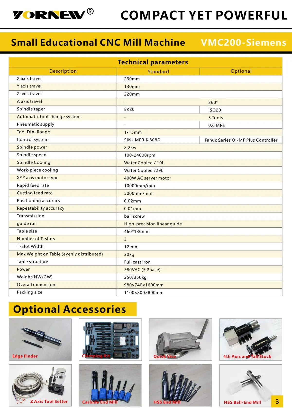 Siemens Small Educational CNC Mill Machine